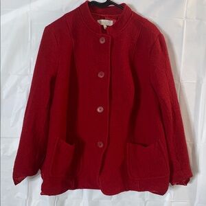 Talbots Classic Red Pea Coat - Wool Blend - Size 16W (Fits 10/12)